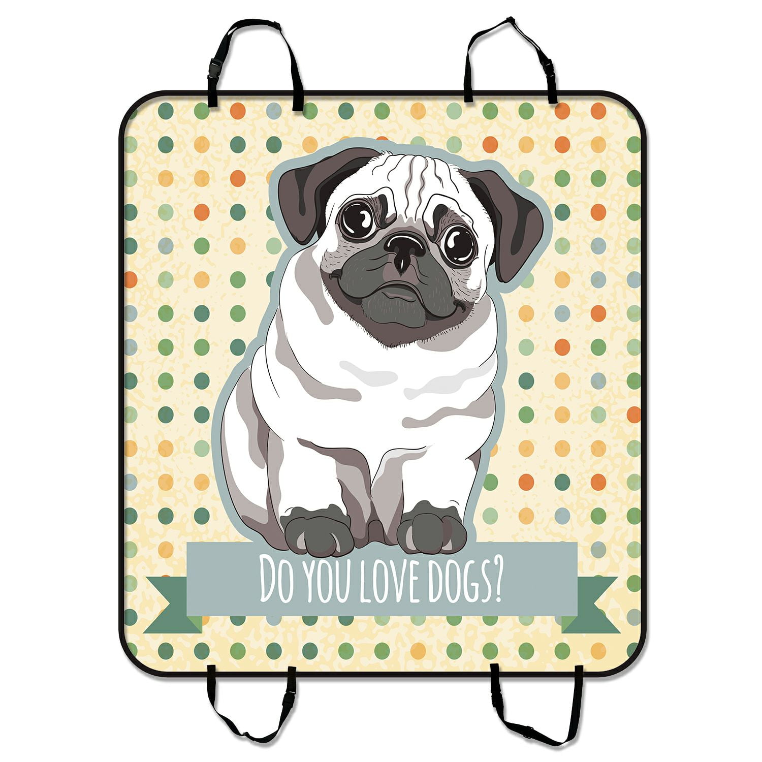 ZKGK Pug Puppy Dog Car Seat Cover Dog Car Seat Cushion Waterproof