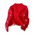 thumbnail image 5 of GBSYEWXS Sweaters For Women Red Crew Neck Long Sleeve Polka Dot Print Autumn Pullover Sweater, 5 of 5