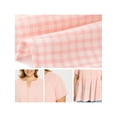 thumbnail image 5 of GRACE & GRANDEUR Women's Plus Size Easter Gingham Tops 100% Cotton Plaid Peplum Top Notch Neck Short Sleeve Summer Flowy Babydoll Blouse 1X Light Pink, 5 of 6