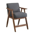 thumbnail image 4 of Hassch Counter Height Accent Chair, Mid Century Modern Chair Comfy Fabric Upholstered Armchair with Wood Frame, Leisure Side Reading Arm Chair for Bedroom Living Room (Dark Gray), 4 of 5