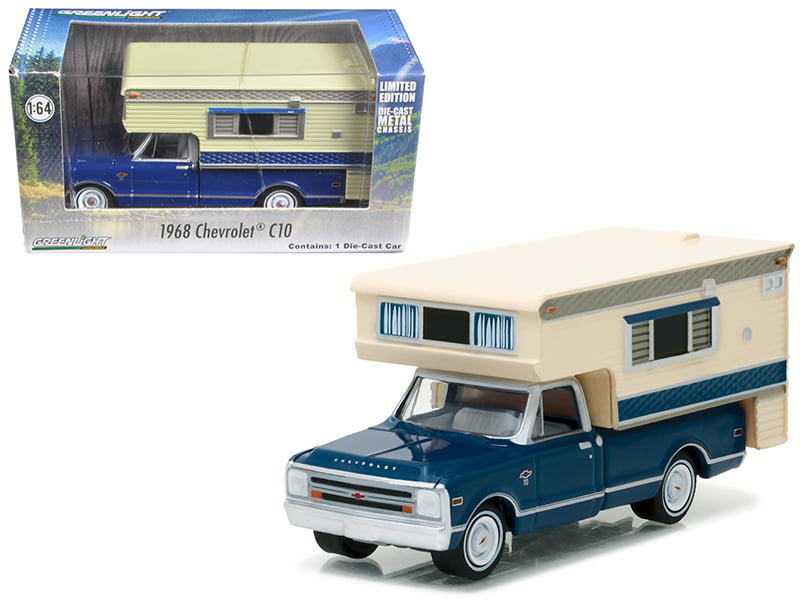 Greenlight 1/64 ACME 1968 Chevrolet C-10 with Airstream Bambi Sport Camper 51339 