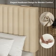 thumbnail image 5 of Virans Queen Size Bed Frame,Upholstered Linen Platform Bed frame with Fabric Headboard,Solid Wood Slats Support,Noise Free,No Box Spring,Easy Assembly,Beige, 5 of 10