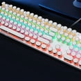 thumbnail image 3 of HLONK Mechanical Gaming Keyboard  White Mechanical Steampunk Typewriter RGB Keyboard  30 Kinds of Cool Light Effects  Double Control Knob  Game Full Key Macro Programming for Laptop Deskt, 3 of 3