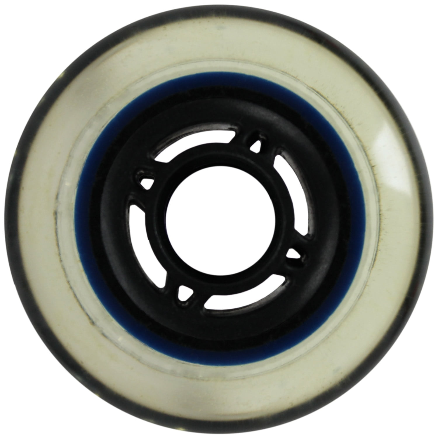 Inline Skate Replacement Wheel Black/Clear 76mm 80A 4Spoke