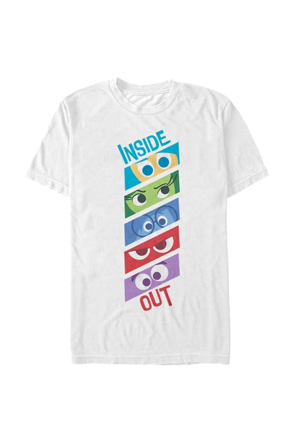Men's Inside Out Emotion Eyes  Graphic Tee White Medium