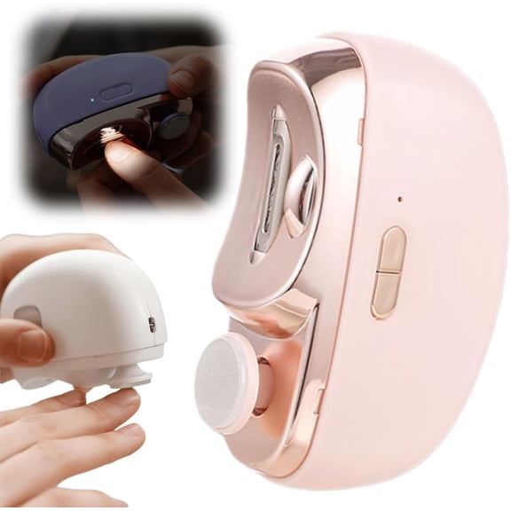 Electric Nail Clippers - 2 in 1 Automatic Polishing & Trimming Nail Grooming Tool with Adjustable Speeds for Kids, Seniors, Adults
