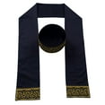thumbnail image 4 of XIAOHUAGUA 2 Pcs African Black and Gold Embroidered Hatand Sash Scarf Kufi Hat Men Hats and Stole Sash for Black African History Men Accessory Cap, 4 of 5