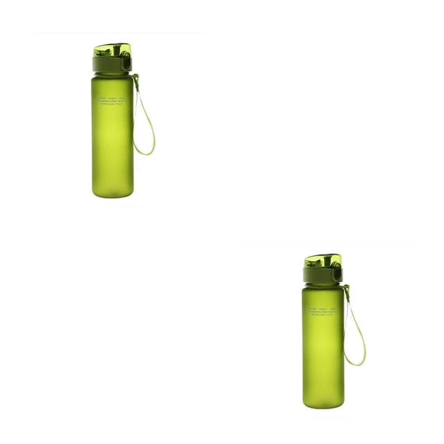 Sonducket Botella de agua de gran capacidad Cuerda al aire libre Jugo de plástico Taza de leche Viaje Escuela a prueba de fugas Tazas heladas Verde 2piezas