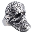 thumbnail image 1 of ZMY Home Stainless Steel Party Jewelry Edgy Gothic Bearded Skull Ring (8), 1 of 6