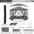 thumbnail image 3 of COBIZI Pop Up Gazebo Starry Sky Screen Tent Screen House with a mesh top for Camping, 12x12 Screen Room with Mosquito Netting, Hub Tent Instant Screened Canopy with Carrying Bag, Gray, 3 of 10