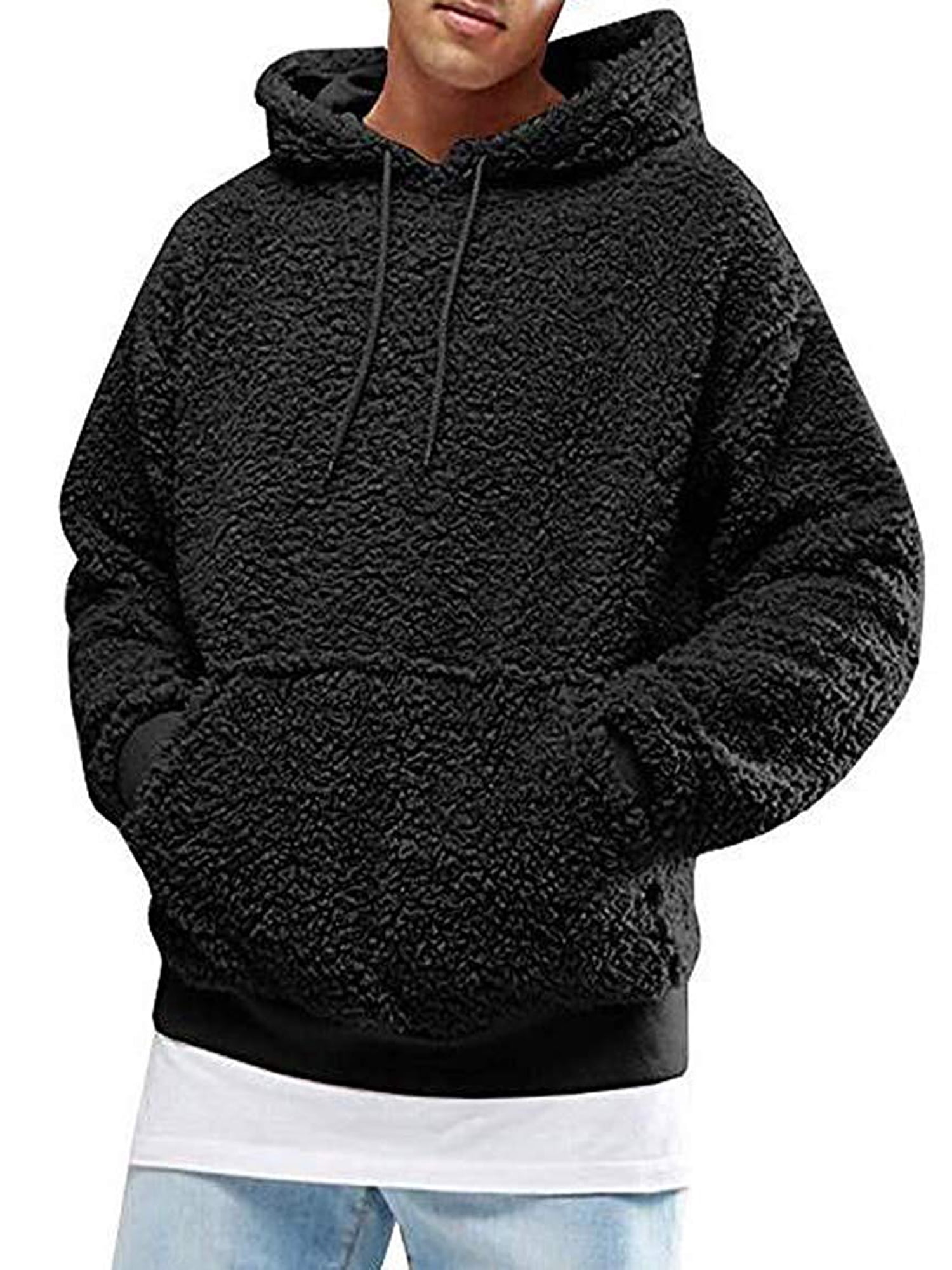 Men Winter Fluffy Hoodie Pullover 