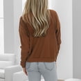 thumbnail image 6 of Sweaters For Women Turtleneck Solid Color Cufflink Loose Long Sleeve Casual O Neck Knit Pullover Sweater Tops, 6 of 7