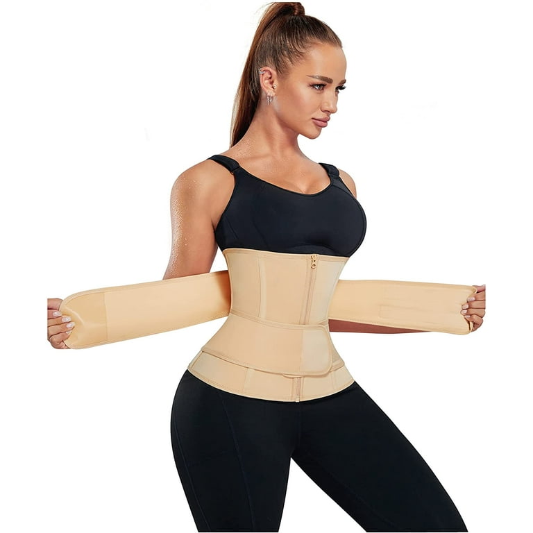 Gotoly Women Waist Trainer Corset Cincher Belt Tummy Control Postpartum  Body Shaper Sport Workout Girdle Slim Belly Band(Beige Medium) 