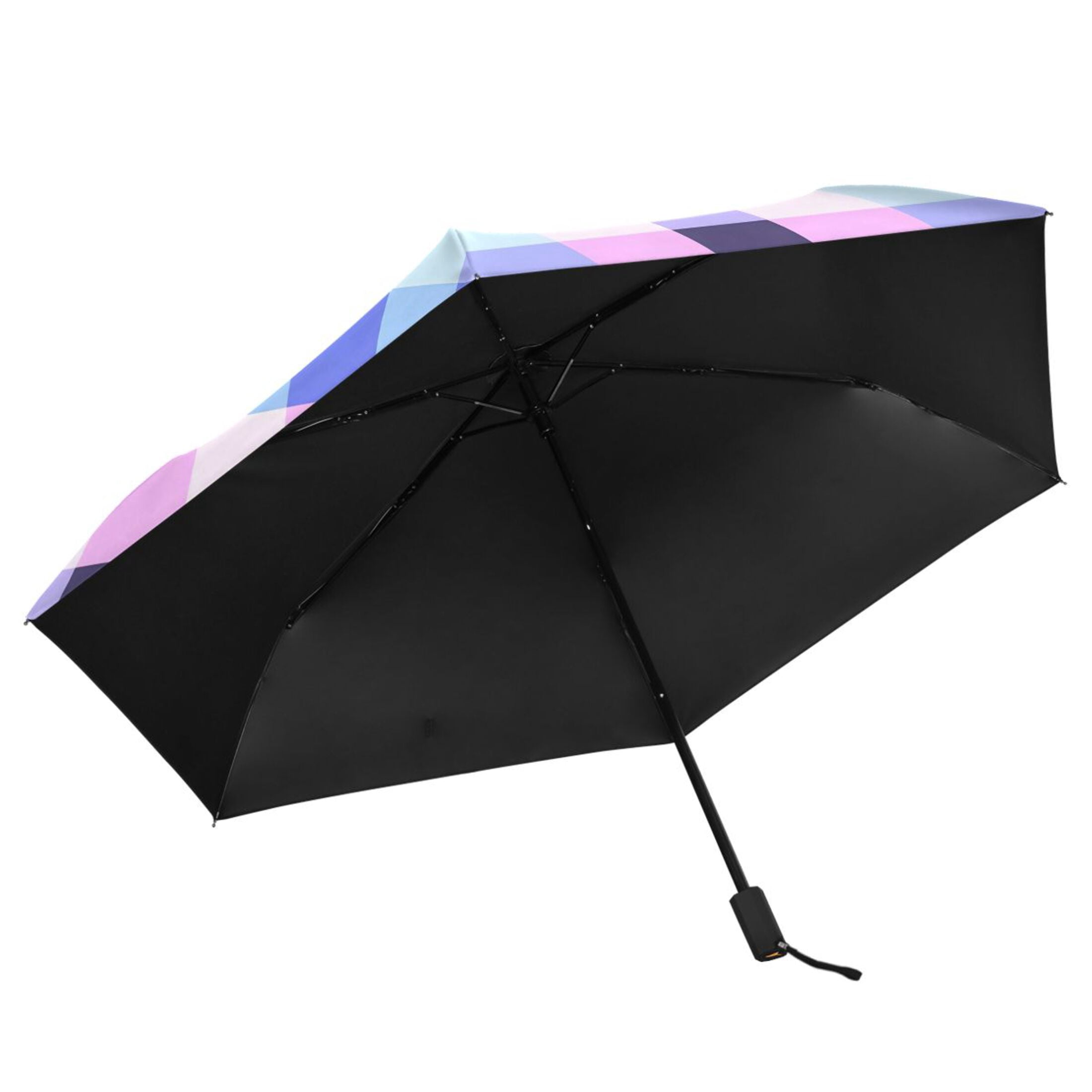 ALAZA Checkered Plaid-a5 UPF 50+ Compact Folding Umbrella for Rain Travel Umbrella Packable