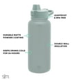thumbnail image 3 of Simple Modern 32 fl oz Stainless Steel Summit Water Bottle with Silicone Straw Lid|Seaglass Sage, 3 of 4