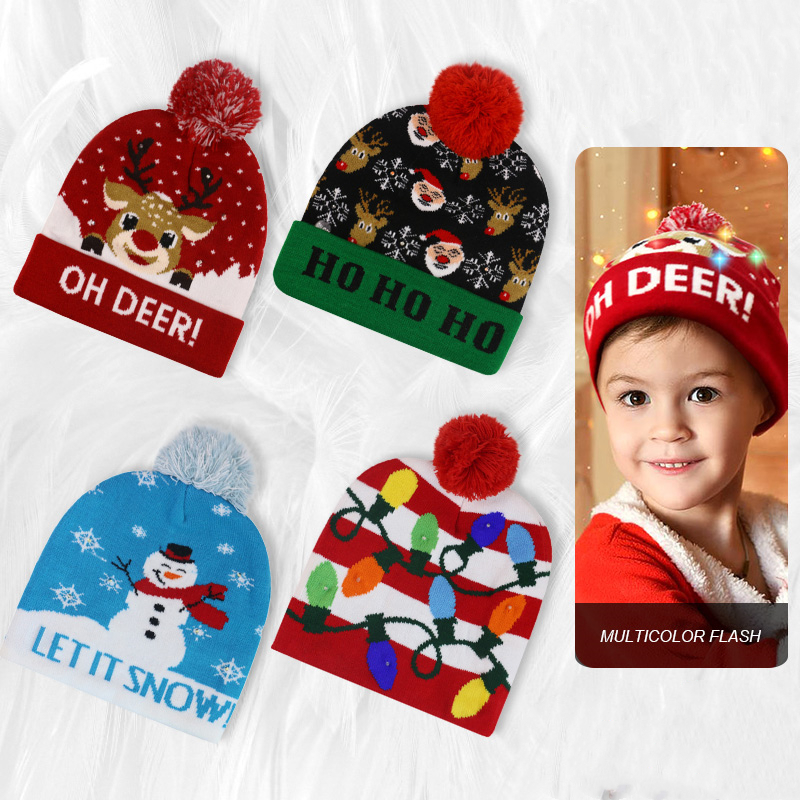 Myriann LED Christmas Hat Light Up Beanie Knit Cap with 6 Colorful Lights  LED Christmas Hat Unisex Winter Snow Hat Sweater-Red string lights -  Walmart.com