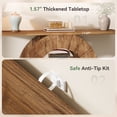 thumbnail image 4 of 41" Solid Wood Console Table with 3-Tier Shelves, Round Carved Base, Farmhouse Entryway or Sofa Table for Living Room, Hallway, Foyer, 4 of 7