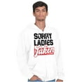 thumbnail image 4 of Sorry Ladies Taken Funny Boyfriend Men's Big & Tall Graphic Zip Up Hoodie Brisco Brands 2X, 4 of 5