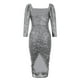 thumbnail image 5 of Vestidos Para Mujer Vestidos de Otoño Midi Hombros Descubiertos Lentejuelas Vestido de Manga Farol Delgado Odeerbi  ODB182706, 5 of 6