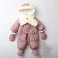thumbnail image 2 of ATOGUTA Snowsuit Boys Winter Clothes Suit Hooded Jumpsuit Romper Warm Fleece Coat Outwear Overcoat Pink, 2 of 8