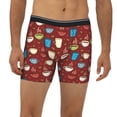thumbnail image 2 of Rateoe Coffee Cups Print Men’s Underwear Boxer Briefs Soft Comfortable Underwear Boxer Briefs, Long Leg Briefs,Anti-chafing Boxer Briefs, 2 of 7