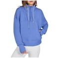thumbnail image 3 of Durtebeua Womens Zip Up Sweatshirts Long Sleeve Loose Fit Pullover for Women, 3 of 6