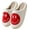 Red, variant on Womens Smiley Smile Slippers Plush Happy Face (5-6, Red)