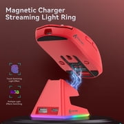 ATTACK SHARK X6 Three Modes Gaming Mouse With Charging Dock 49g SUPERLIGHT, Magnetic Charging Dock, PixArt PAW3395 Gaming Sensor, BT/2.4G Wireless/Wired Gaming Mouse, 26000 DPI