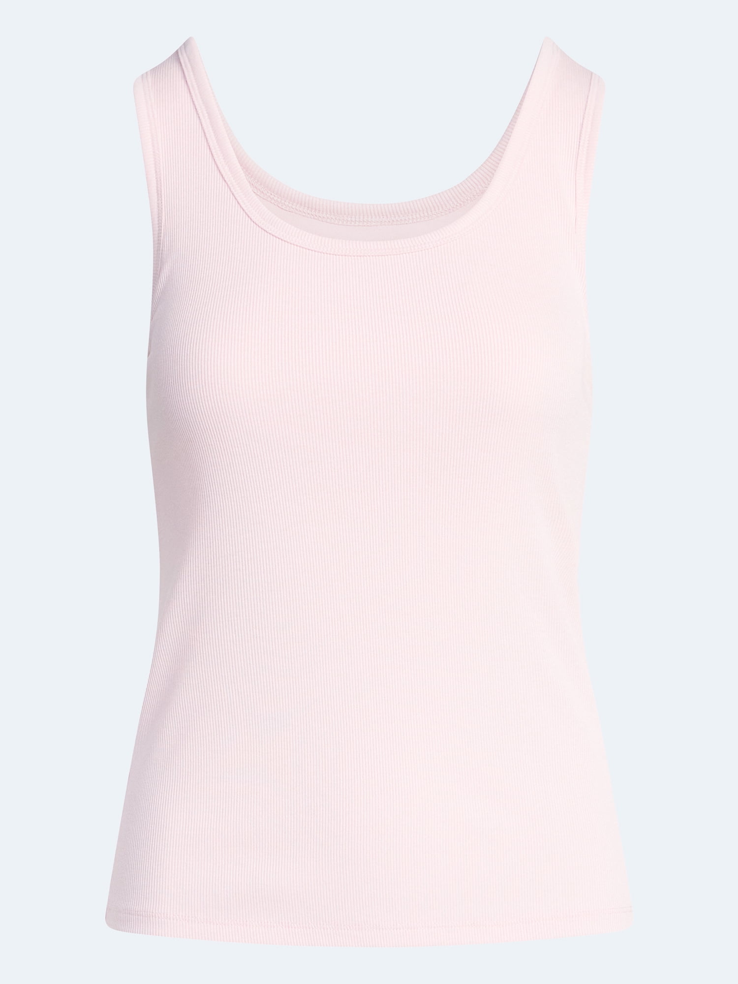 Joyspun Women's Ribbed Tank with Inner Bra, Sizes XS-3X