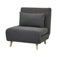 thumbnail image 3 of A&D Home Tustin Polyester Convertible Futon Chair, Charcoal, 3 of 9