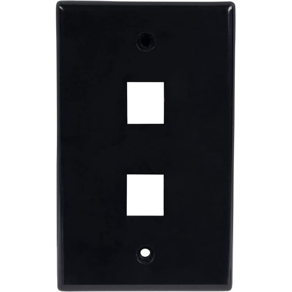 Buyer's Point Blank 2 Port Keystone Wall Plate (Black) (1 Pack)