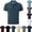 Blue #031, variant on Breeze Shirts for Men Ultra Comfortable Polo Shirt Textured Breathable Refreshing Silky Casual Summer Clothes, M