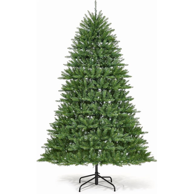 6FT Pre-Lit Artificial Christmas Tree - 450 LEDs & 1309 Tips PVC Tree - Foot Pedal & Hinged Stand for Easy Assembly Holiday Decor