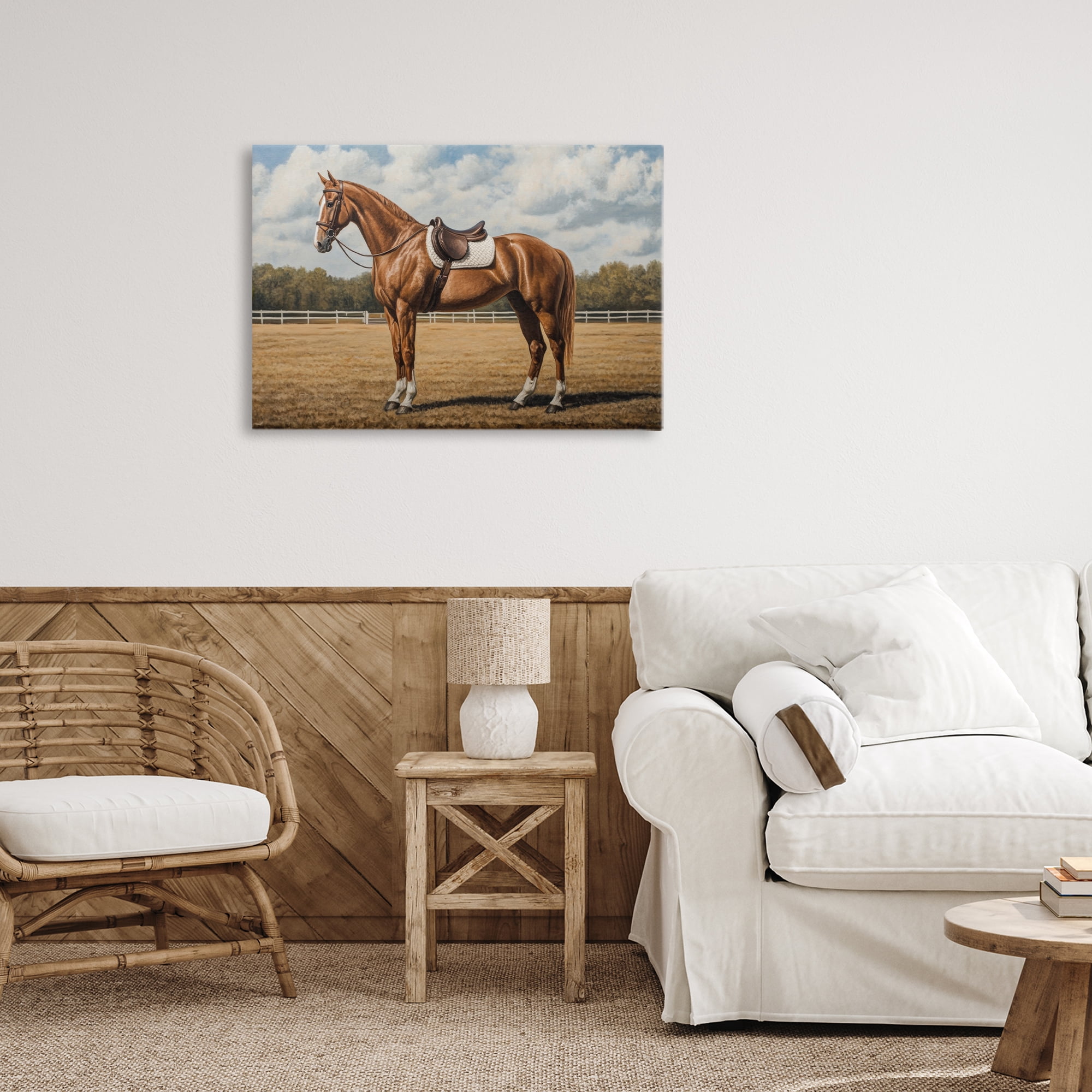 Stupell Industries Saddled Up Chestnut Horse Canvas Wall Art, design by Petal Prints Design