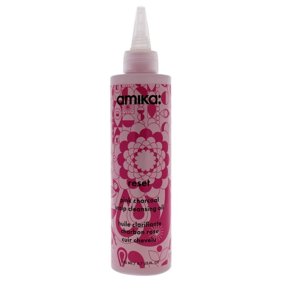 Amika Cleansing Oil Reset Pink Charcoal Aceite Limpiador para Cuero Cabelludo 6.7 oz Amika Aceite Limpiador 6.7 oz