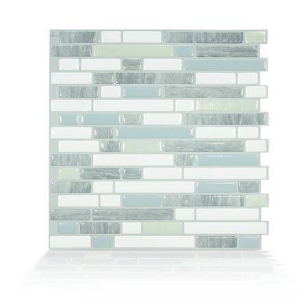 Smart Tiles 10.06 in x 10 in Peel and Stick Self-Adhesive Mosaic Backsplash Wall Tile - Bellagio Costa (Best Ceramic Tile Adhesive For Shower Walls)