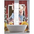 thumbnail image 4 of Pig Sunflowers Sheer Curtains 2 Panels Set Yellow Pink Flower Bee Leaf Farms Animal Oil Painting Sheer Window Curtains Light Filtering Rod Pocket Voile Drapes for Bedroom Living Room 52"X84", 4 of 8
