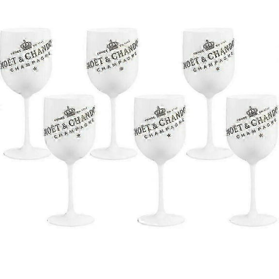 500ml Moet Champagne Flutes Glasses Plastic Acrylic Champagne Glass Wine GlassWHITE 6PCS