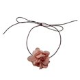 thumbnail image 1 of Choker Necklace Pink Flower Collar Necklace Exaggerated Big Flower Rope Chain---Product code 52953, 1 of 5