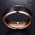 thumbnail image 3 of 8mm Wide Black Matte Rose Gold Men's Tungsten Steel Ring, 3 of 4