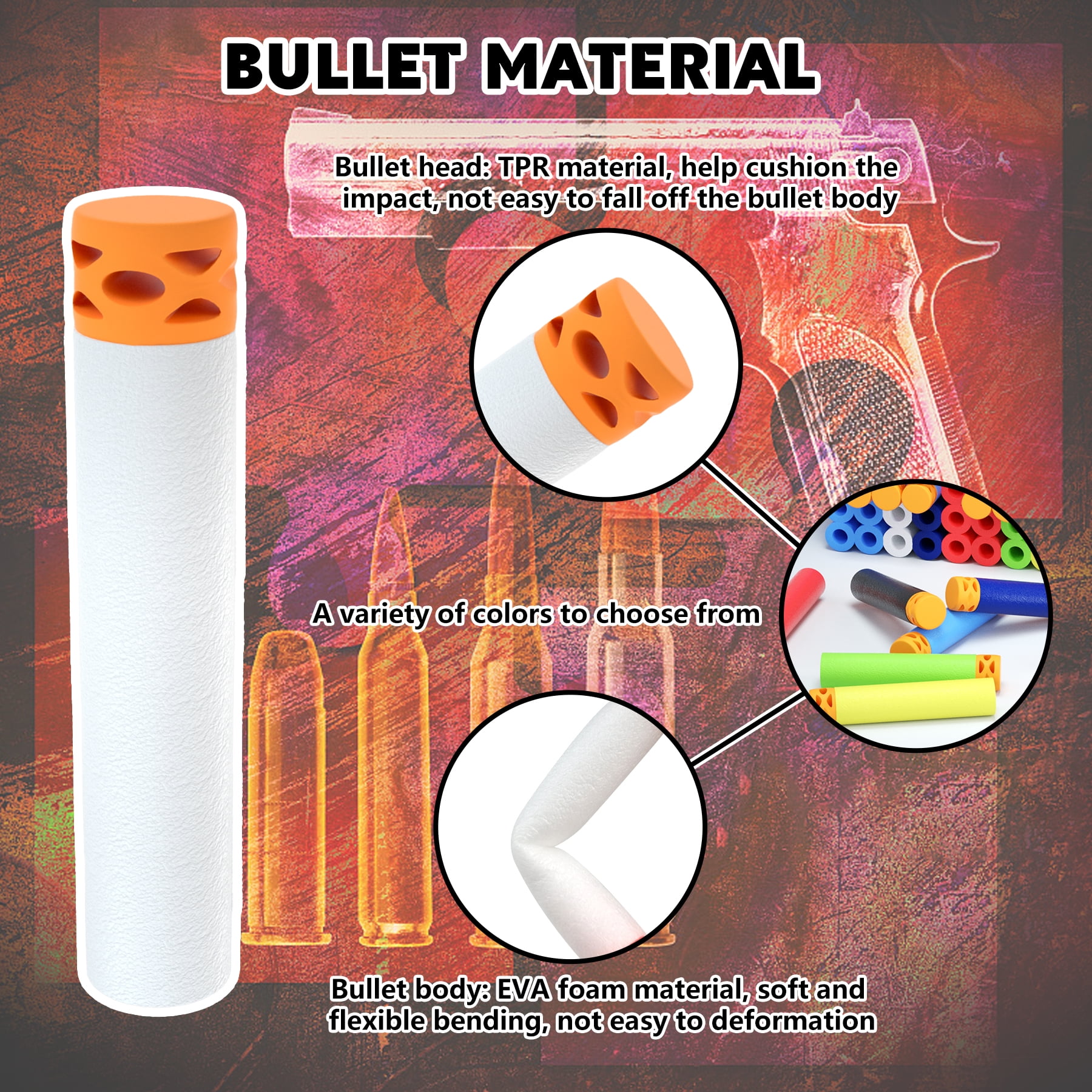 BOROLA 200Pcs Hollow Out Soft Foam Refill Waffle Darts Compatible for Nerf Elite Series Blasters(White, Glow in The Dark)