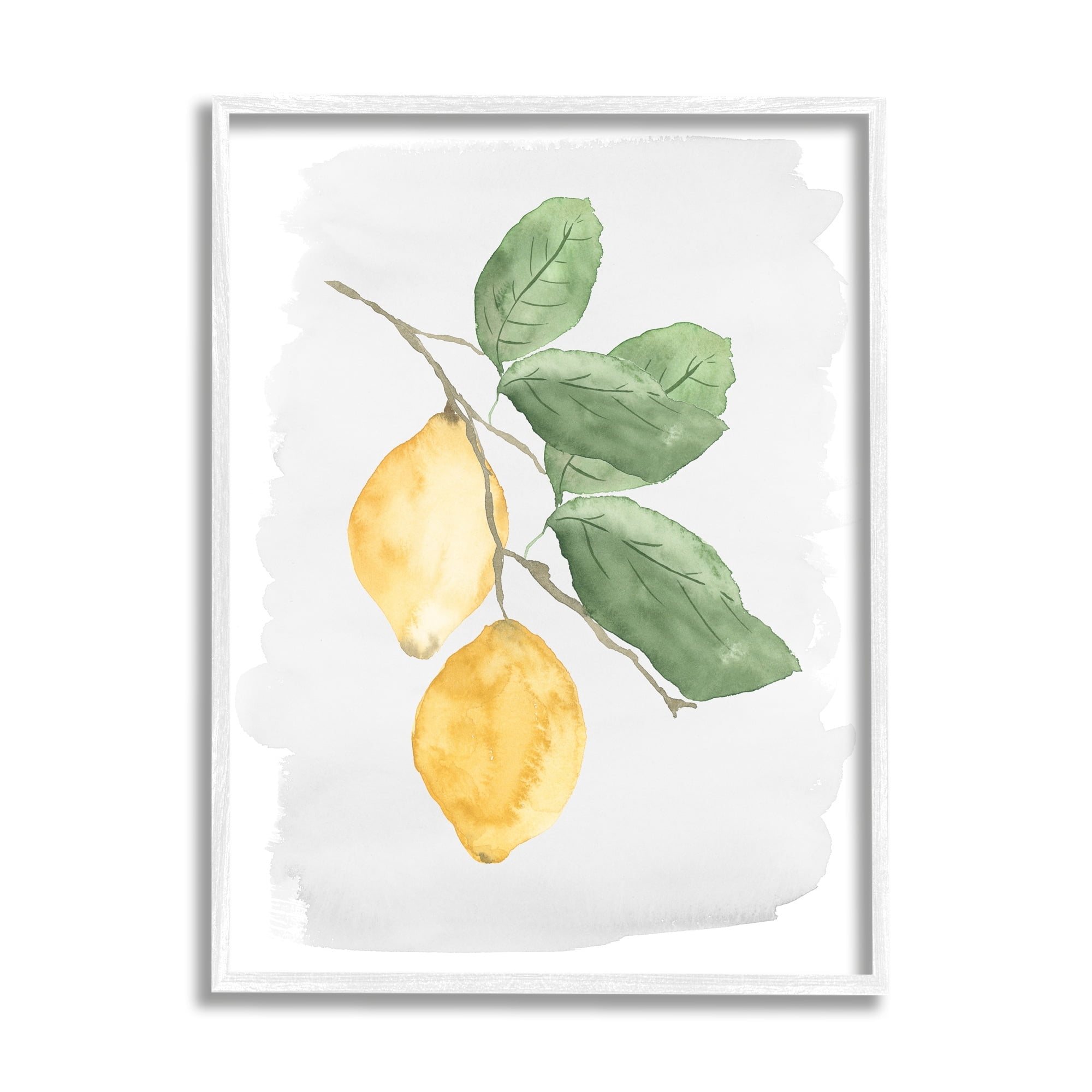 Stupell Industries Lemon Branch Pair Soft Leaves Watercolor Painting, 24 x 30,Design by Lucille Price