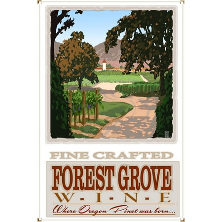 Forest Grove Oregon Winery Fine Wine Field Metal Art Print by Mike Rangner (12