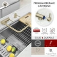 thumbnail image 2 of Stylish 14" Ht Single Handle Brushed Gold Pull Down Folding Kitchen Faucet K-151G, 2 of 11
