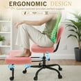 thumbnail image 5 of Homall Ergonomic Cross Legged Chair,360°Swivel Wheels, Height Adjustable Ergonomic Kneeling Desk Chairs for ADHD,Meditation ,Yoga and Home Office with Strong Lumbar Support,Teddy Fabric,Pink, 5 of 8