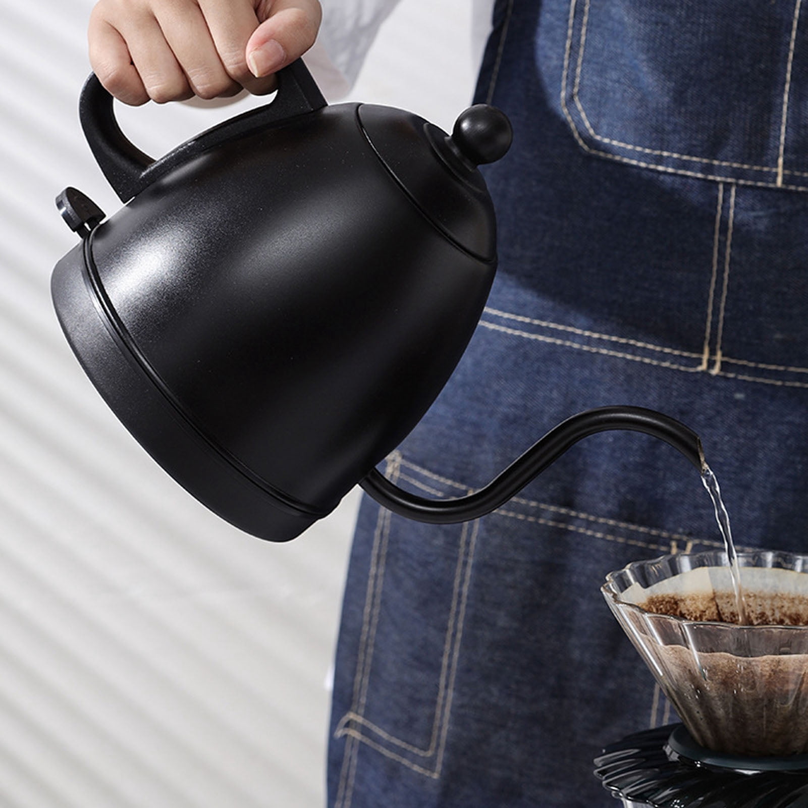 BIMZUC Gooseneck Electric Kettle 800ml / 27.1 oz, 1000W Fast Heating Tea Coffee Pot, 304 Stainless Steel Water Boiler with Auto Shut-Off and Boil-Dry Protection