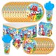 thumbnail image 2 of Bloques de construcción de números para decoración de fiesta de cumpleaños, vajilla desechable, taza, plato, servilleta, mantel para niños, suministros para Baby Shower, 2 of 5