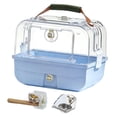 thumbnail image 3 of Transportín de viaje para pájaros con asa para uso exterior, ideal para cotorras, agapornis y pinzones. Conjunto azul, 3 of 9