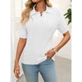 thumbnail image 2 of EASYBRA Women Cable Knit Sweater Polo Collar Loose Fit Pullover Casual Wear Cotton Polyester, 2 of 7