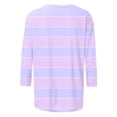 thumbnail image 5 of T Shirts for Women Spring 2026 Crew Neck Casual Basic Tops Fashion Summer 3/4 Sleeve Striped Tee, 5 of 6
